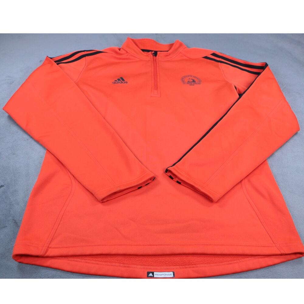 Adidas Boston Marathon 2012 ClimaWarm 1/4 Zip Pullover Mens Medium Orange